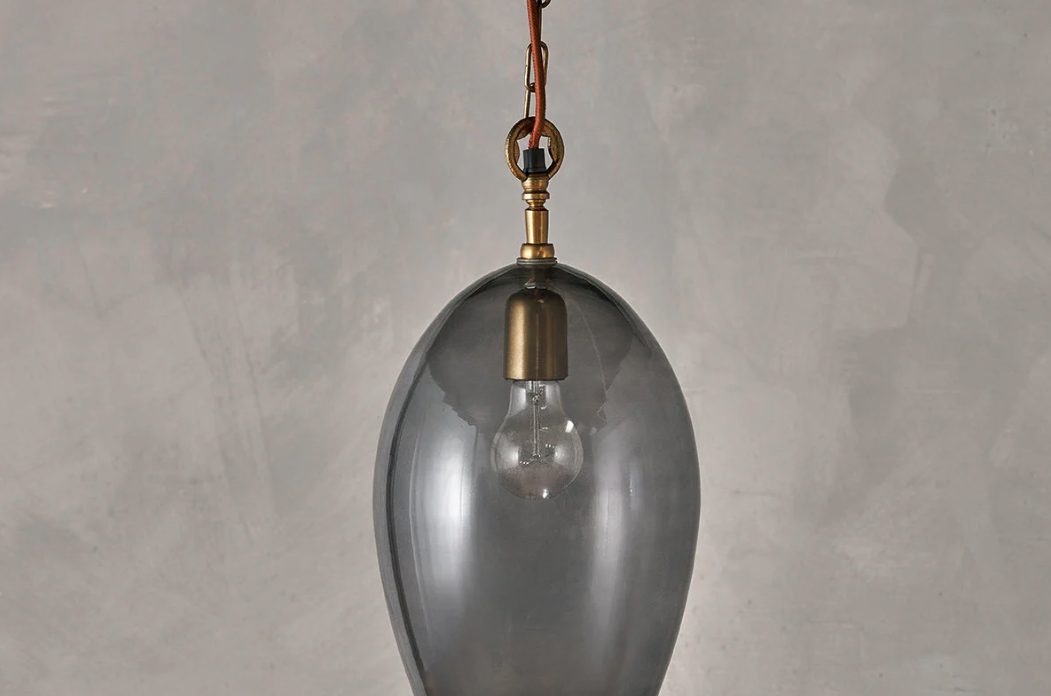 Nkuku Otoro Recycled Glass Small Oval Pendant Light