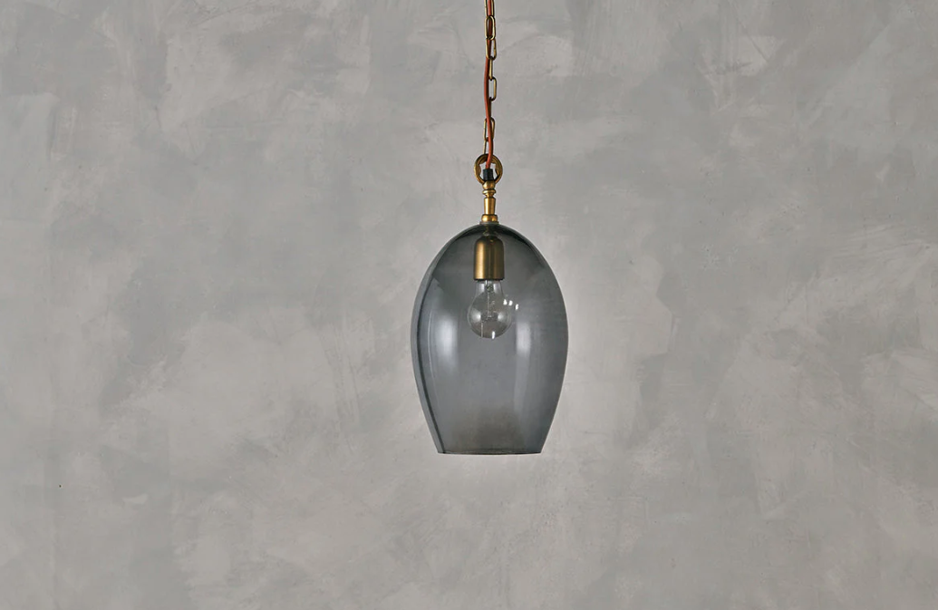 Nkuku Otoro Recycled Glass Small Oval Pendant Light