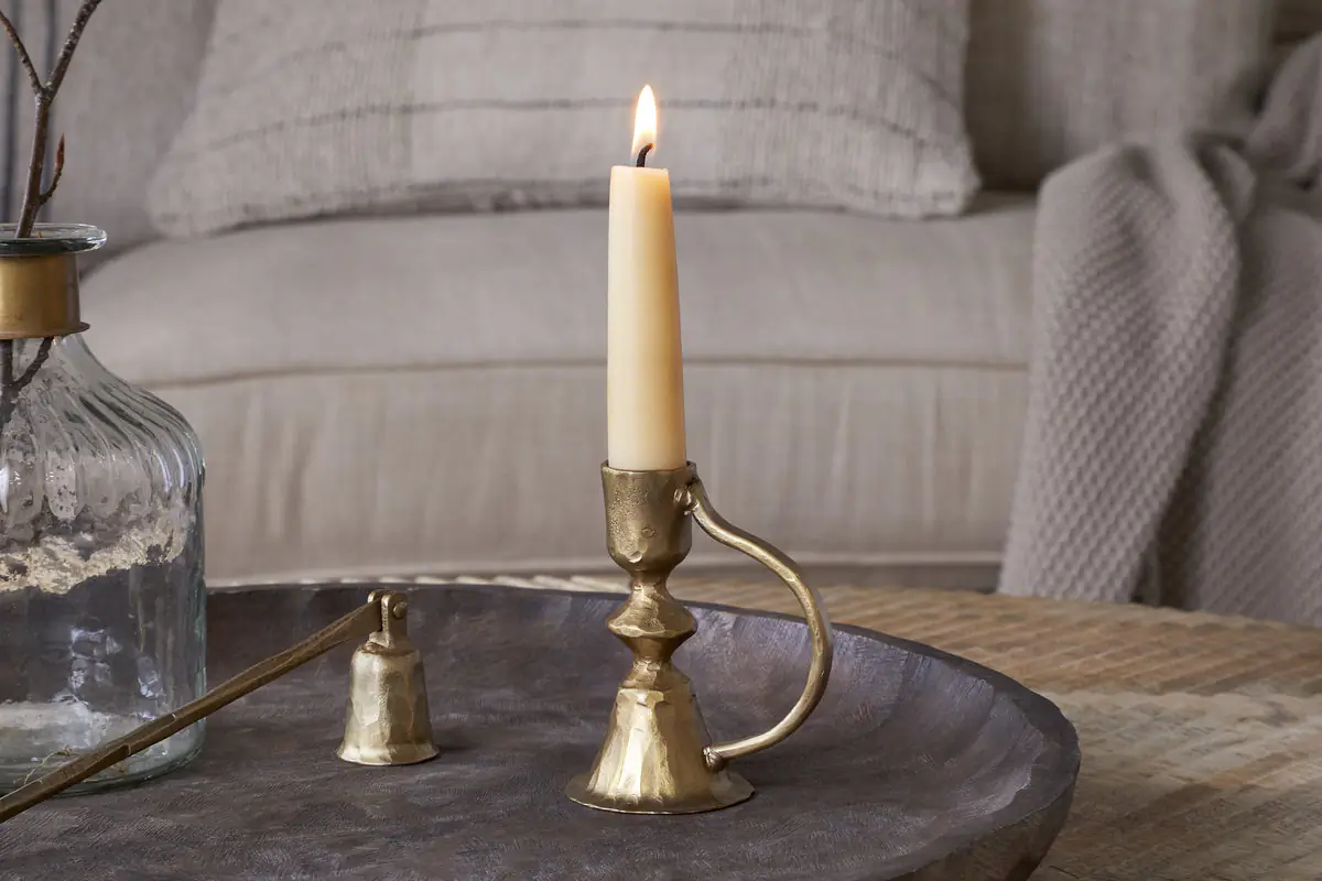 Nkuku - Prema Candle Holder - Antique Brass