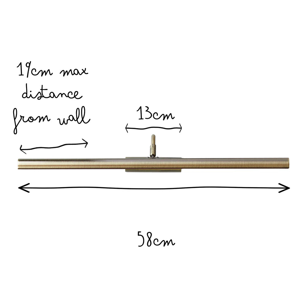 Pooky Larger Turner Picture Wall Light in antique brass finish