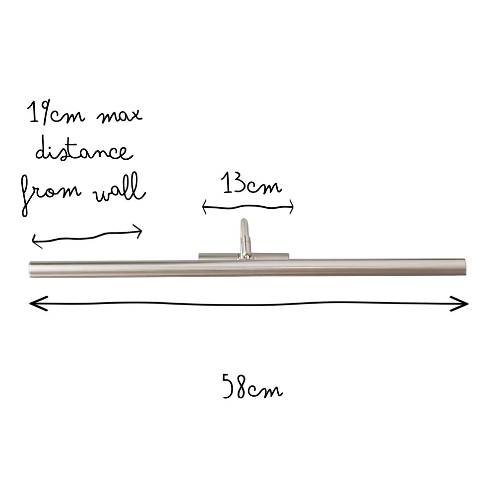 Pooky Larger Turner Picture Wall Light in brushed chrome finish