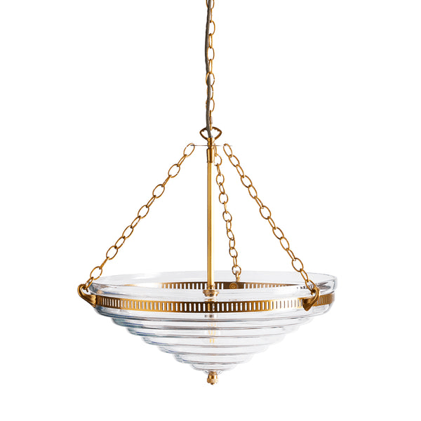 Pooky - Archie Stepped Glass Pendant Light - Brass Fittings