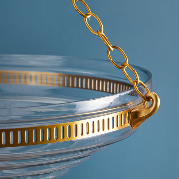 Pooky - Archie Stepped Glass Pendant Light - Brass Fittings