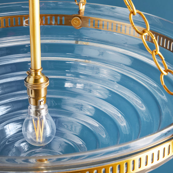 Pooky - Archie Stepped Glass Pendant Light - Brass Fittings