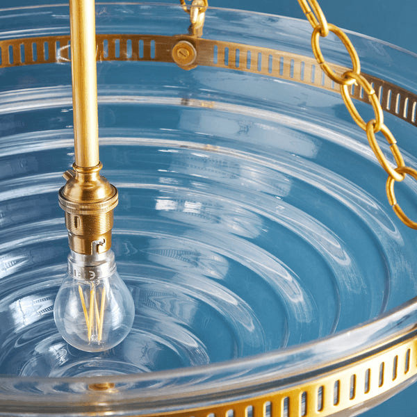 Pooky - Archie Stepped Glass Pendant Light - Brass Fittings