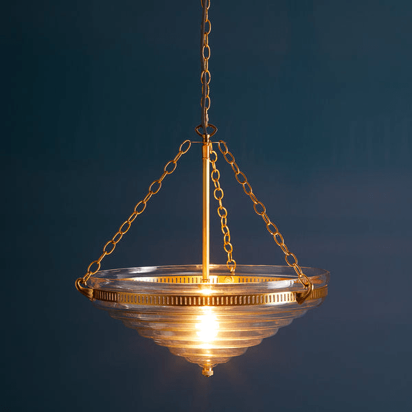 Pooky - Archie Stepped Glass Pendant Light - Brass Fittings