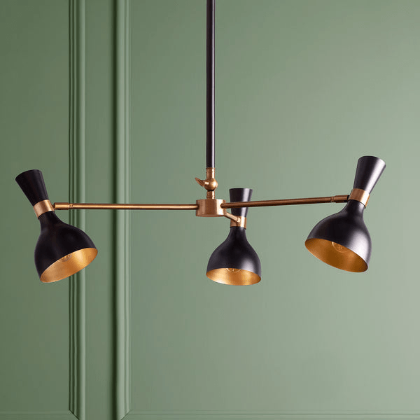 Pooky - Ascot Three Armed Chandelier - Black