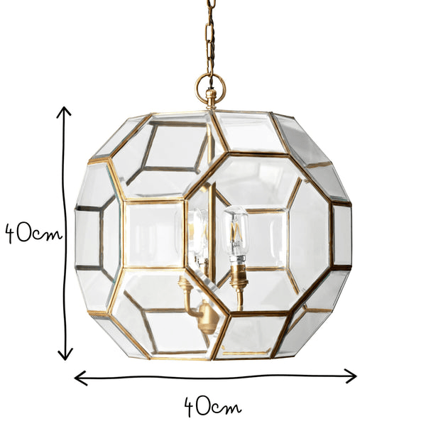 Pooky - Ballina Pendant Light - Brass And Bevelled Glass