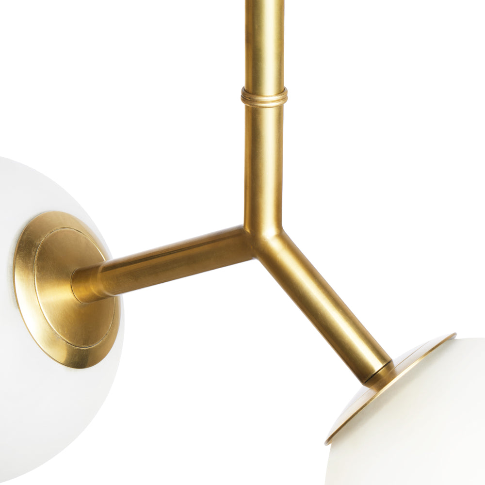 Pooky - Double Bubble Pendant - Frosted Glass - Brass