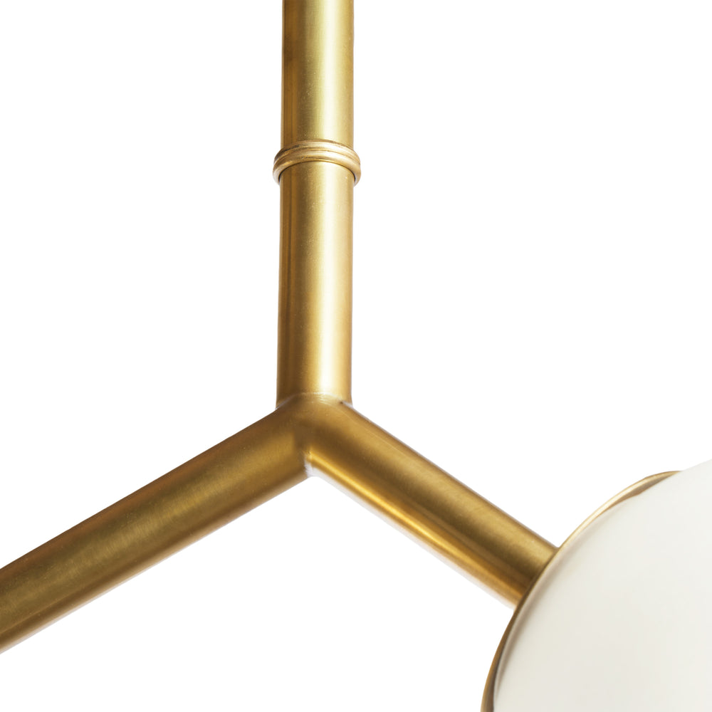 Pooky - Double Bubble Pendant - Frosted Glass - Brass