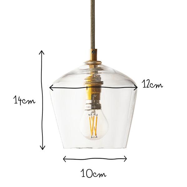 Pooky - Demijohn Pendant Light - Smaller - Clear Blown Glass