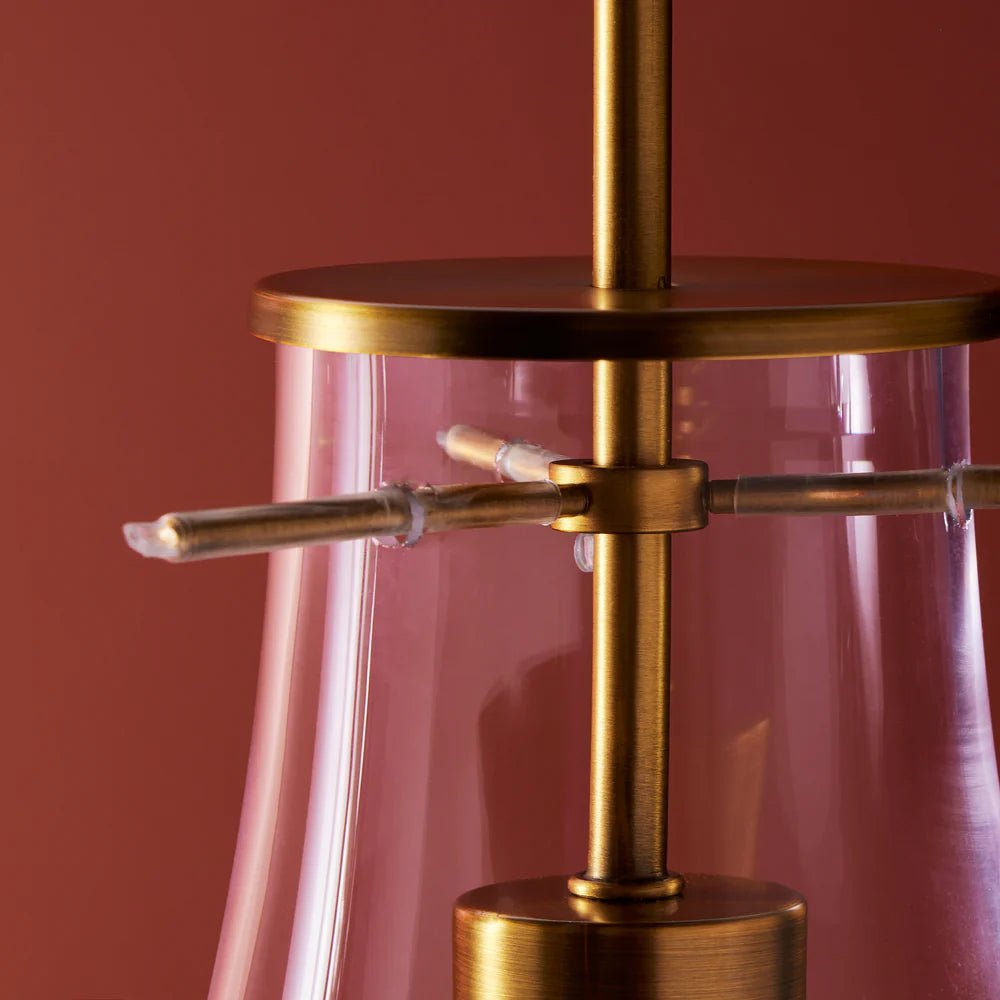 Pooky Droplet pendant Light in brass and glass