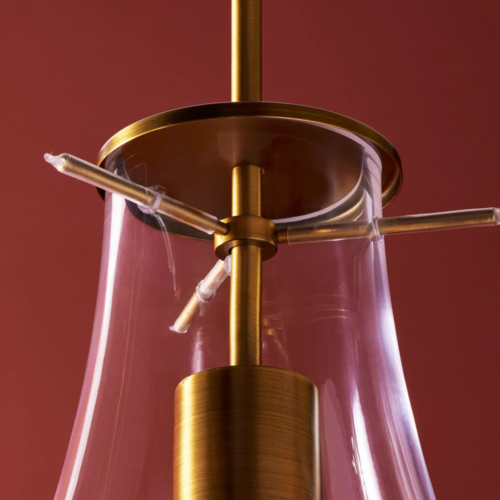 Pooky Droplet pendant Light in brass and glass