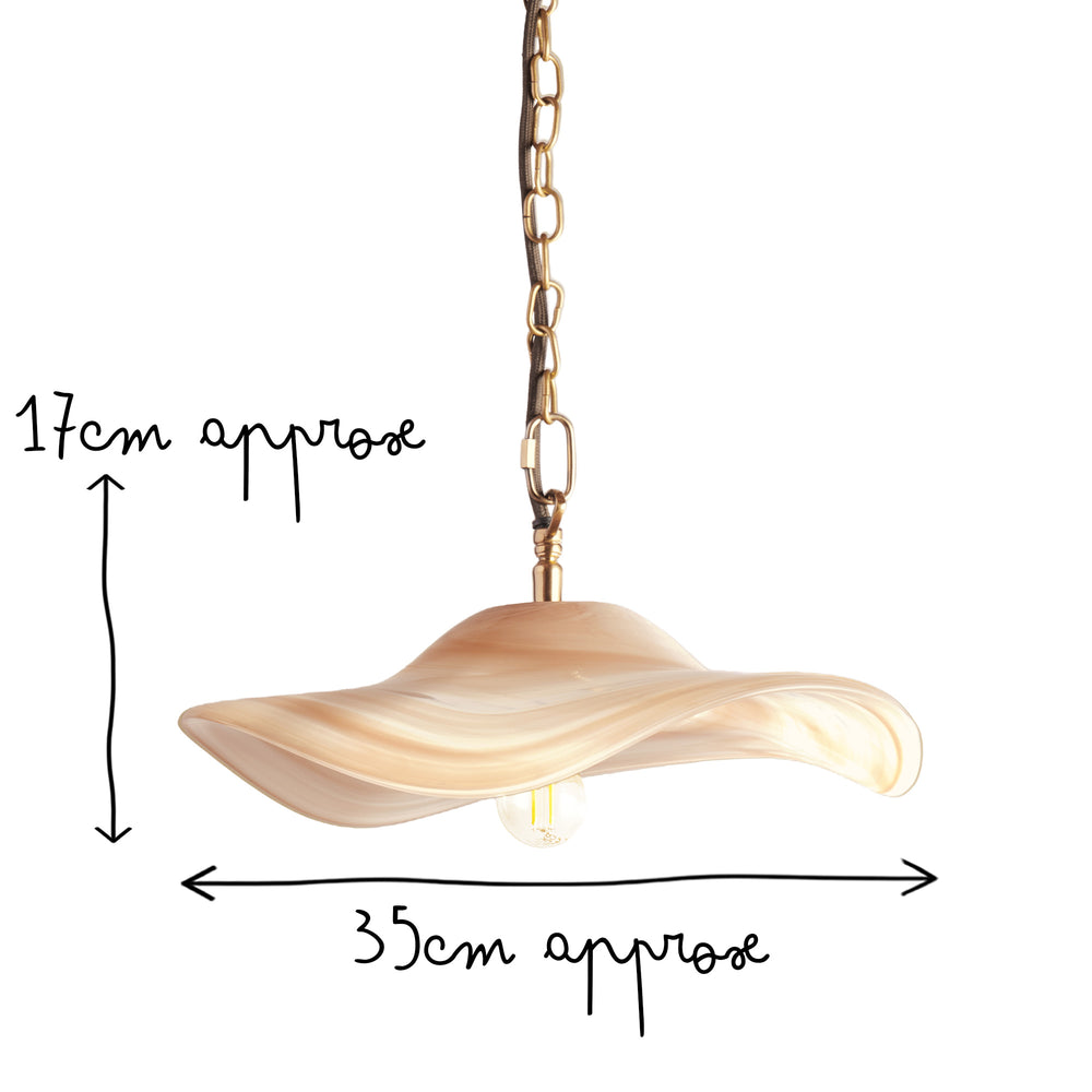 Pooky - Flounce Pendant - Ivory Glass