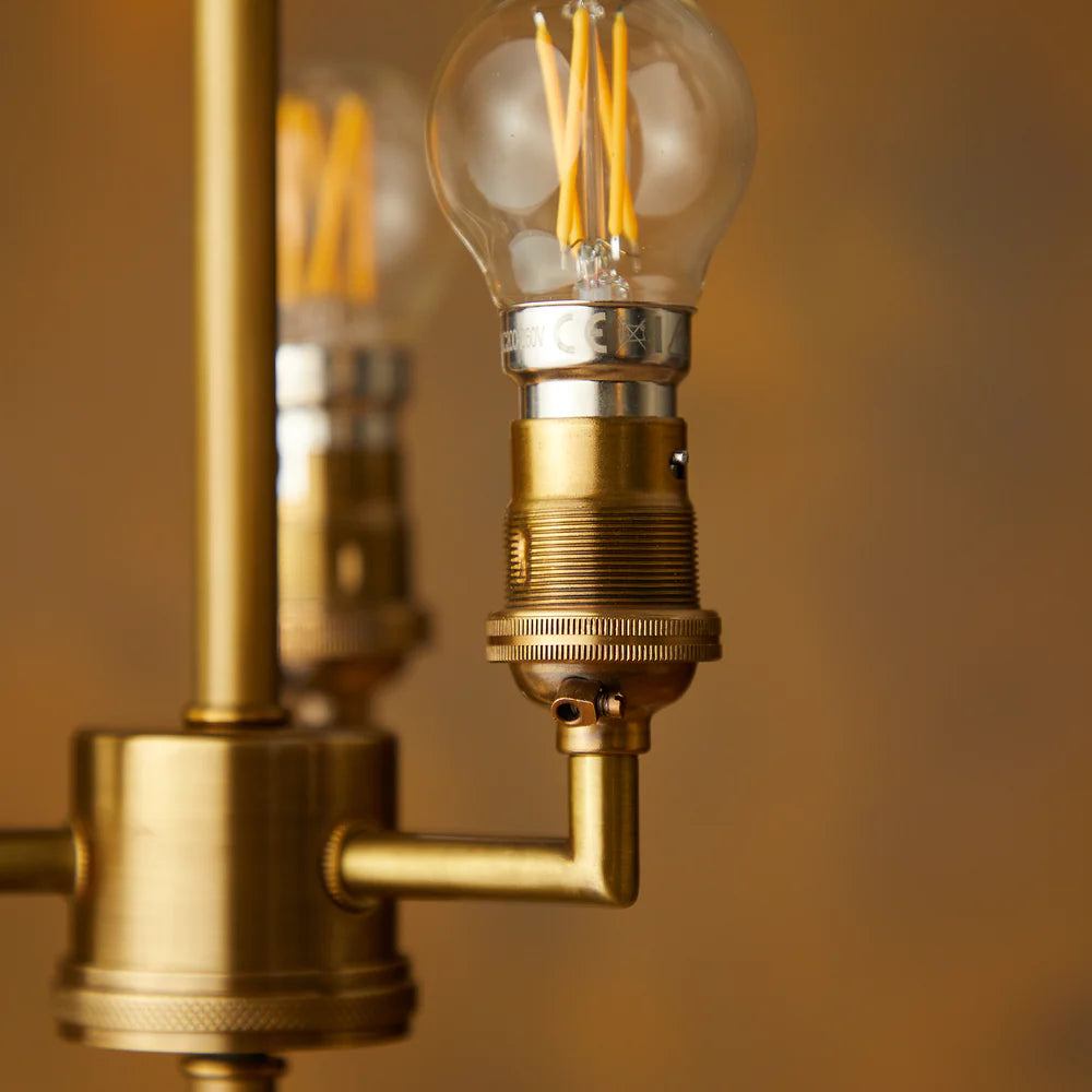Pooky Regular Holophane Pendant Light with Clear Glass and Brass Fitting