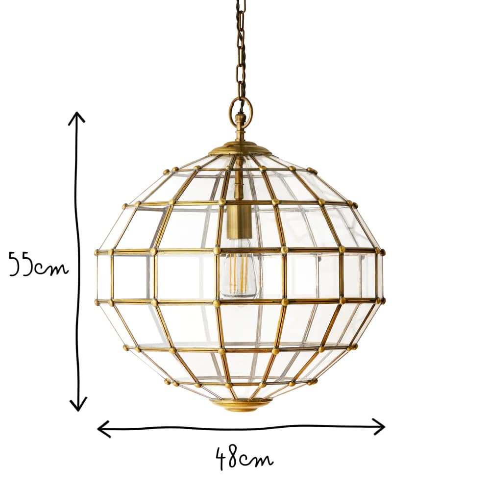 Pooky Killala pendant light in brass and glass