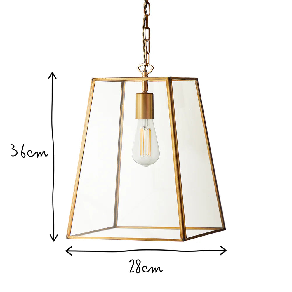 Pooky Larger Luxor Lantern in Brass and Clear Glass