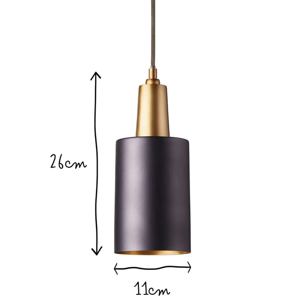 Pooky - Mcmegan Black Pendant Light - Brass Interior