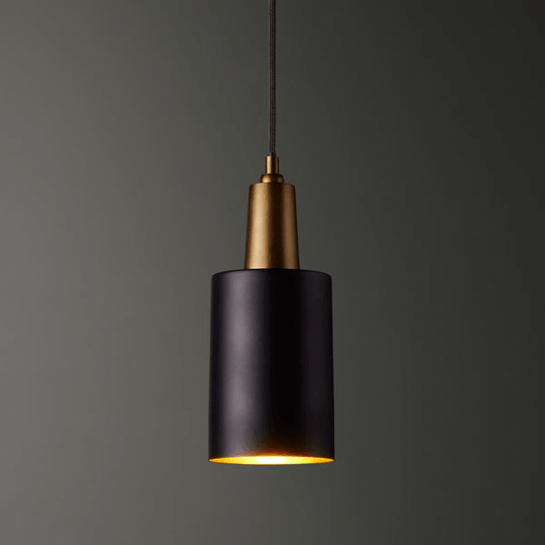Pooky - Mcmegan Black Pendant Light - Brass Interior