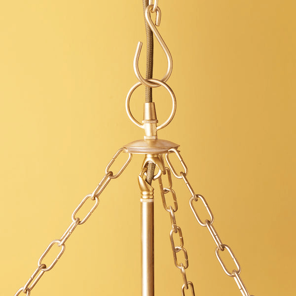 Pooky - Marple Cut Glass Pendant Light - Antique Brass Fixings