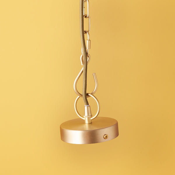 Pooky - Marple Cut Glass Pendant Light - Antique Brass Fixings