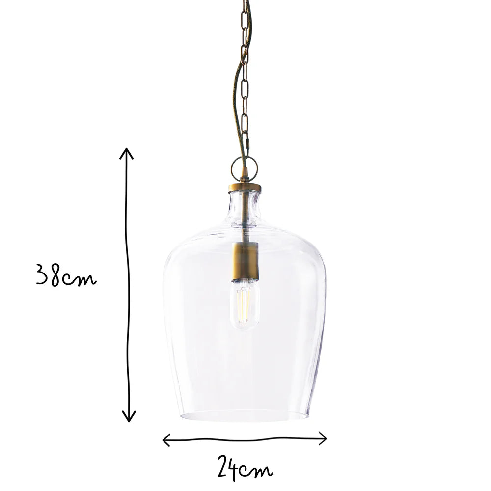Pooky Rumeli Pendant Light in Clear Glass