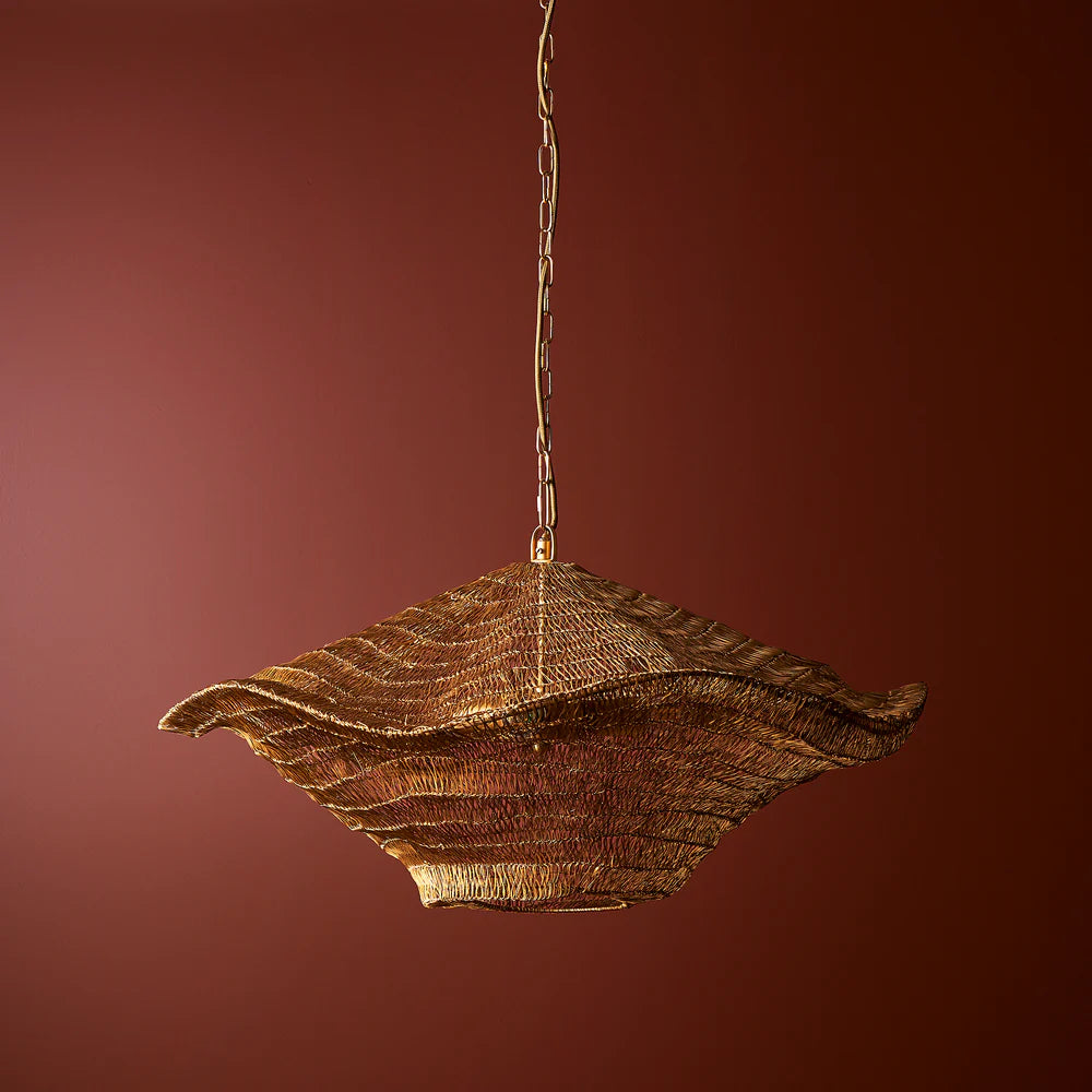 Pooky Scrunch Pendant Light in brass