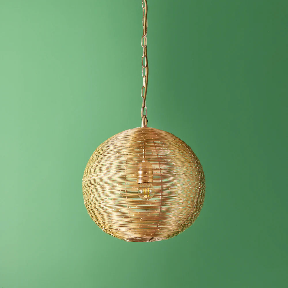 Pooky Spangle Ball Pendant in Antique Brass