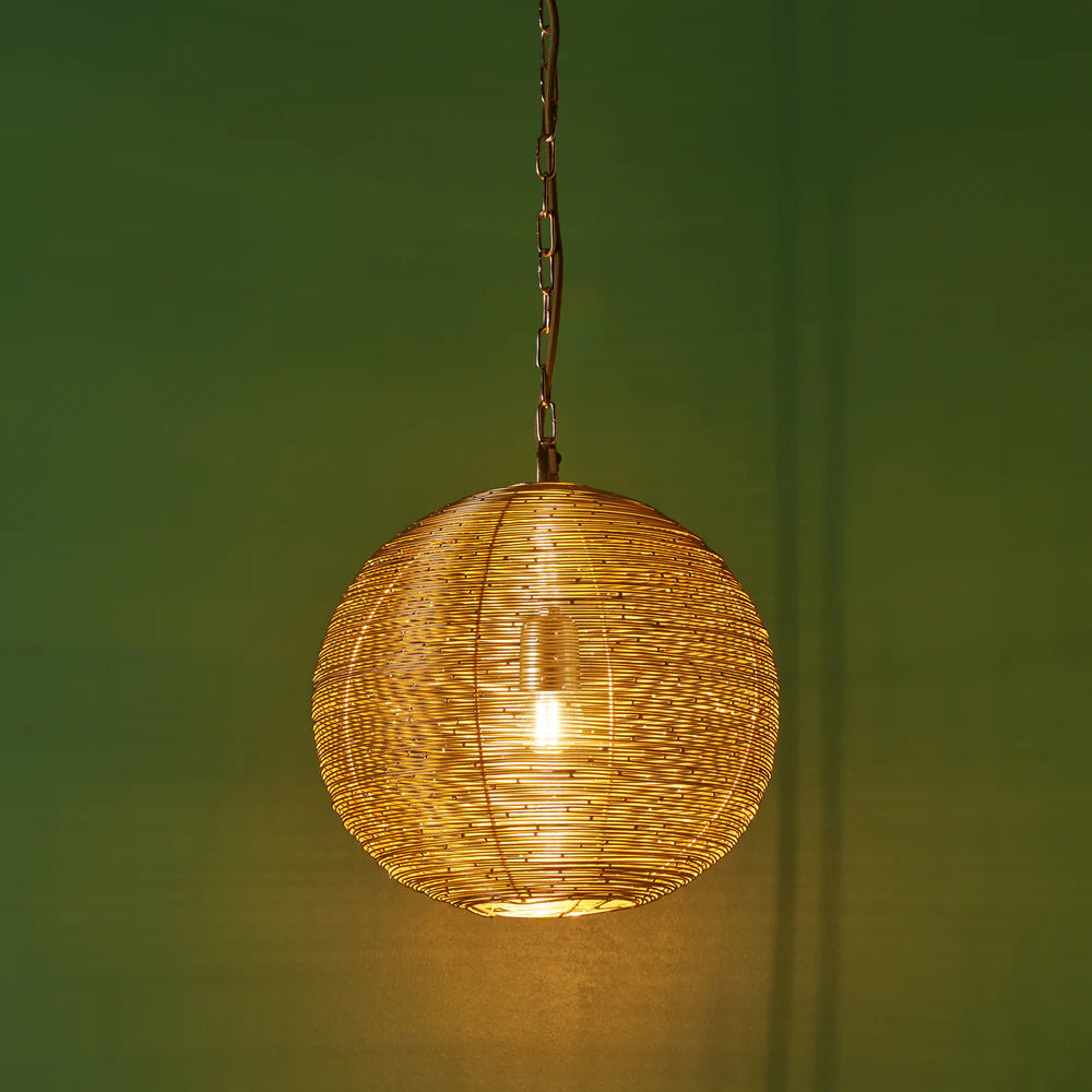 Pooky Spangle Ball Pendant in Antique Brass