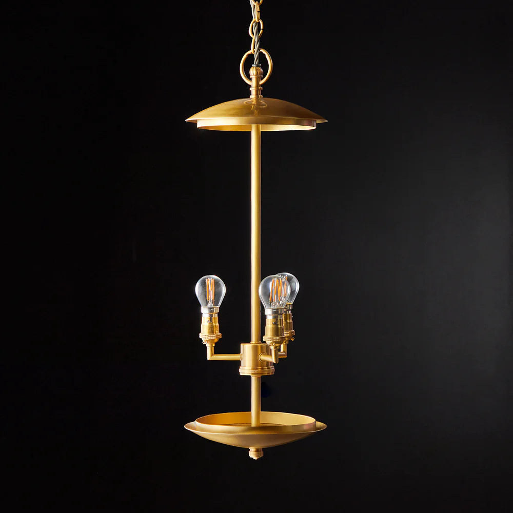 Pooky Larger Belted Holophane Pendant Light with Prismatic Glass