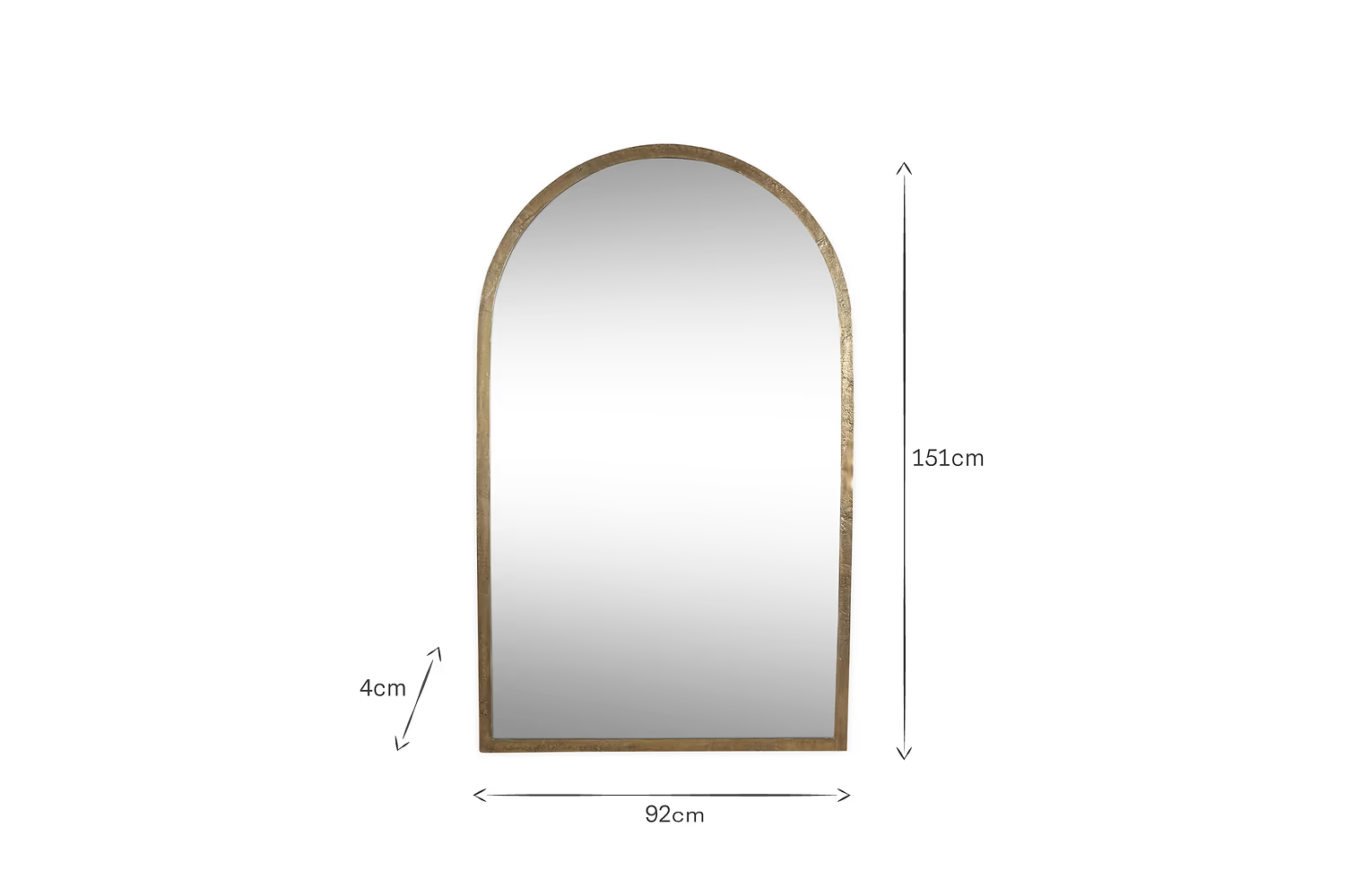 Nkuku - Murwara Full Length Arched Mirror - Antique Brass