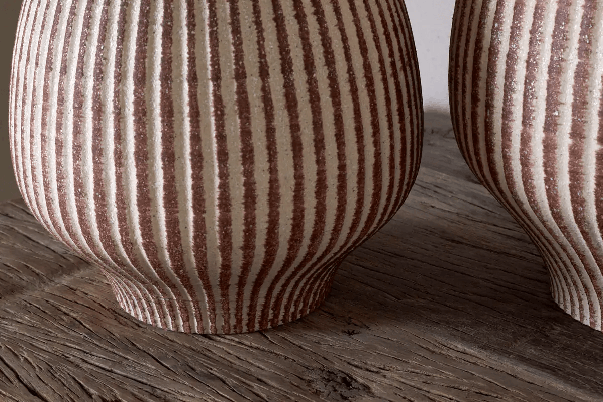Nkuku - Perola Reactive Glaze Decorative Vase - Natural & Rust - Small