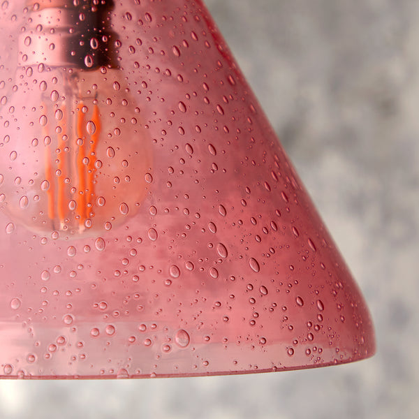 Pooky - Hazelette Pendant Light Shade - Magenta Bubble Glass