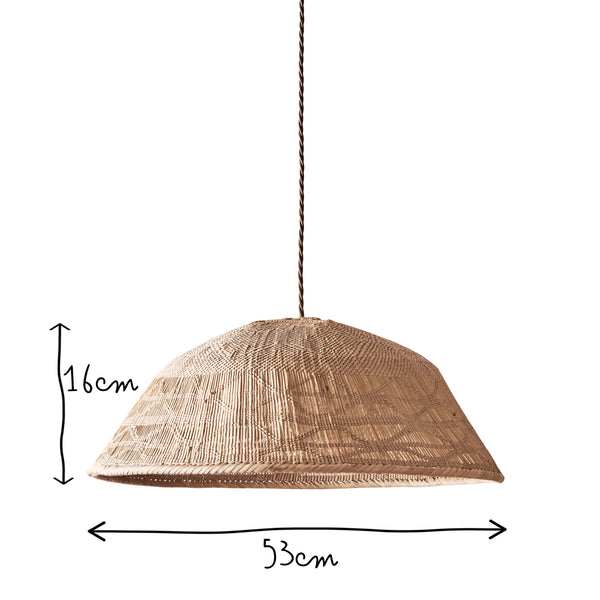 Pooky - Khaya Pendant Light Shade With Binga Pattern - Smaller - Natural
