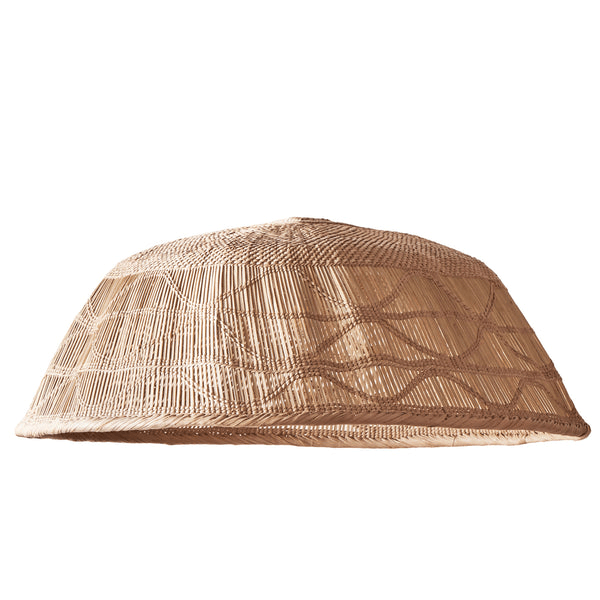 Pooky - Khaya Pendant Light Shade With Binga Pattern - Larger - Natural