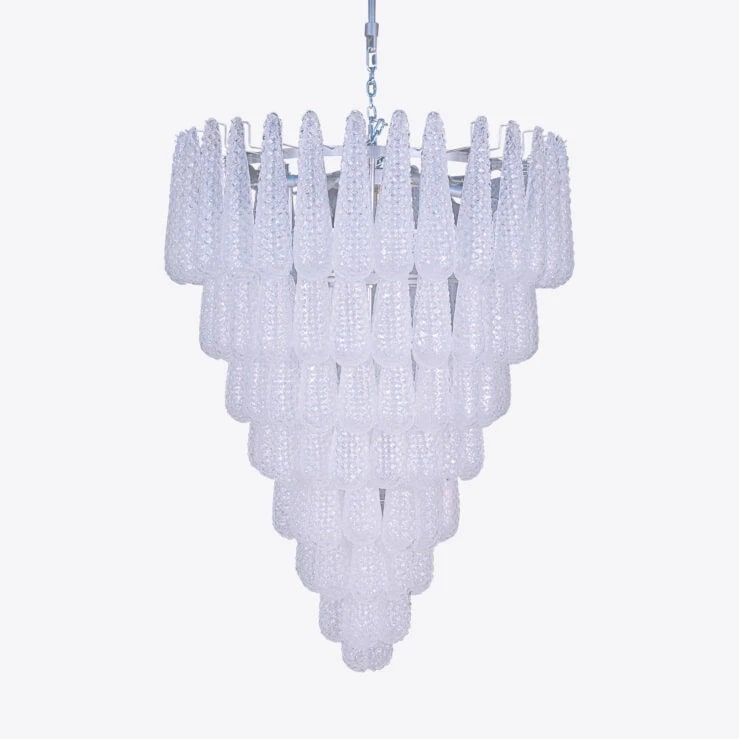 Pure White Lines Riviera Murano Chandelier