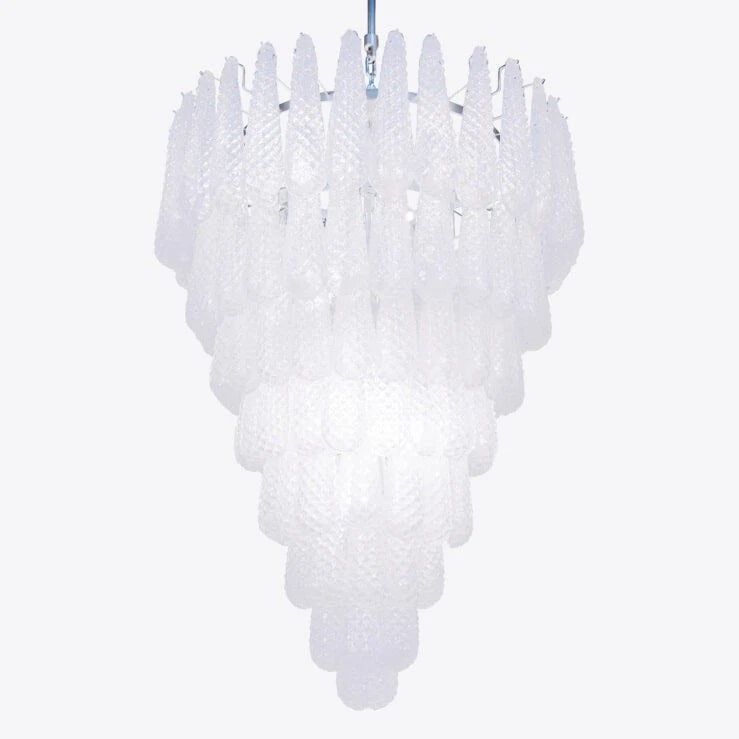 Pure White Lines Riviera Murano Chandelier