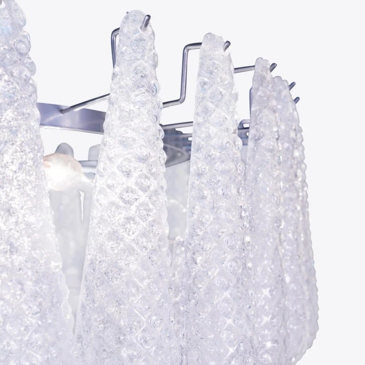 Pure White Lines Riviera Murano Chandelier