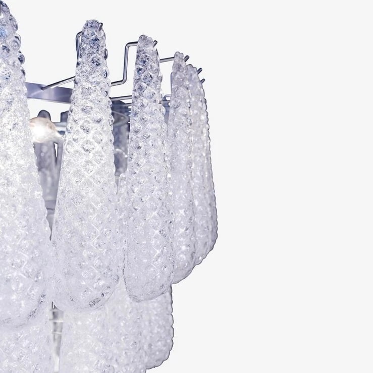 Pure White Lines Riviera Murano Chandelier