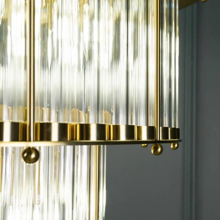 Pure White Lines Triple Monza Chandelier