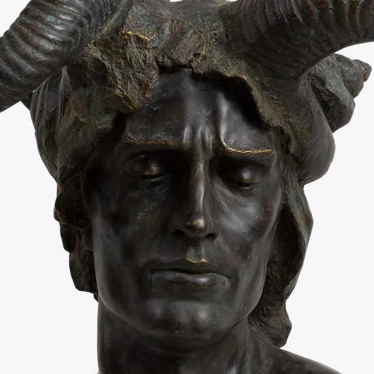 Pure White Lines Damien Bust on Stand