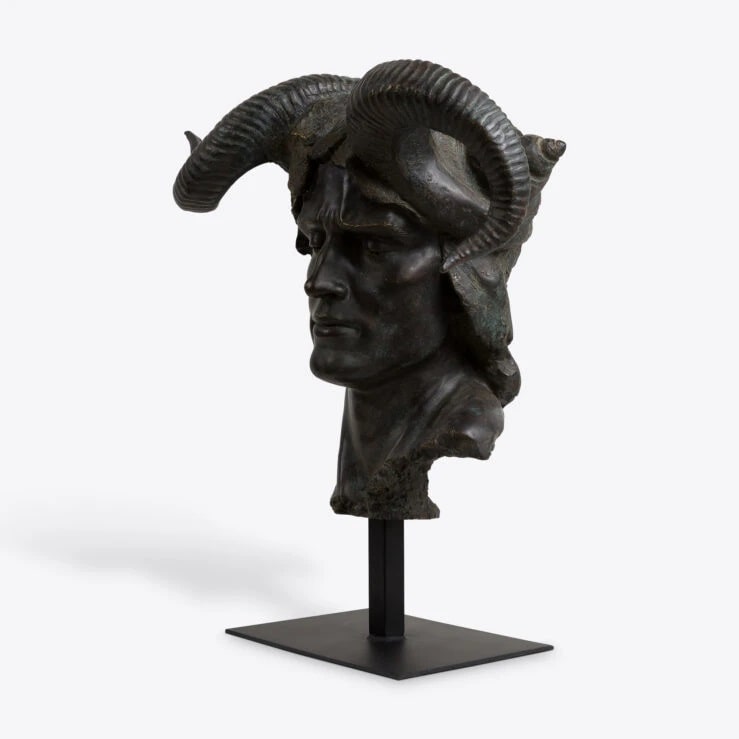 Pure White Lines Damien Bust on Stand