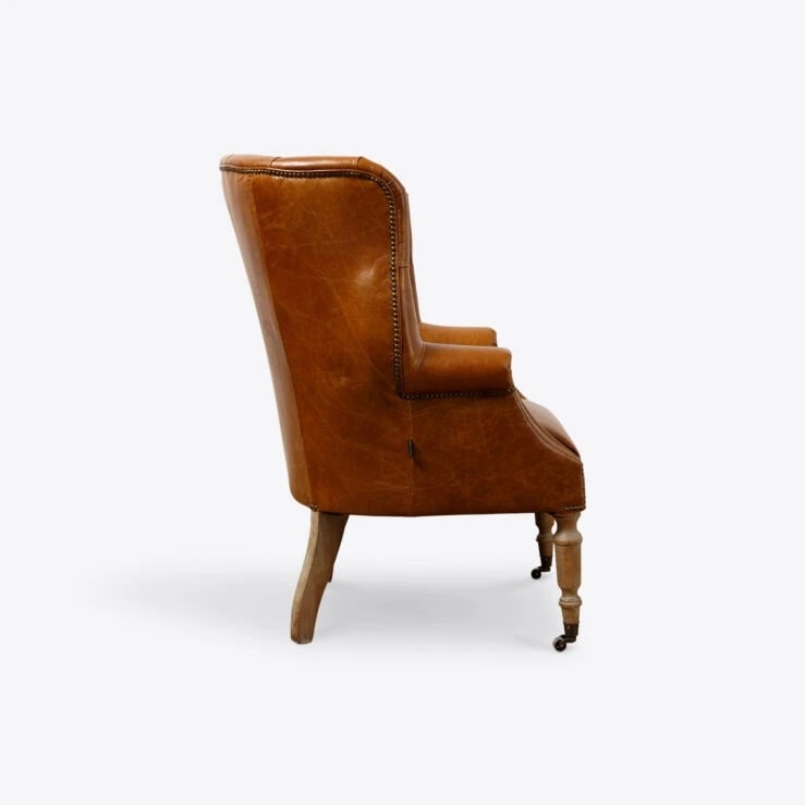 Pure White Lines Tan Leather Petworth Armchair