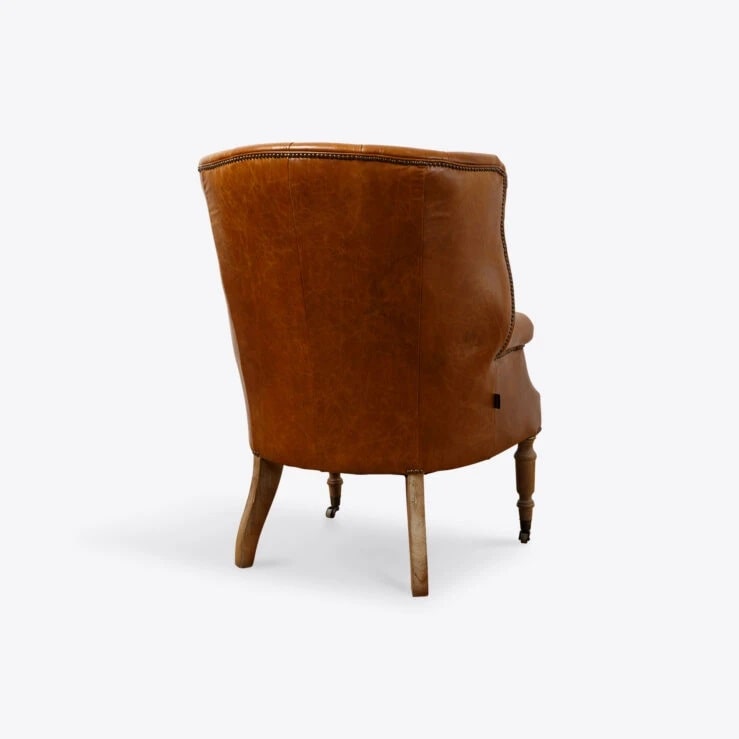 Pure White Lines Tan Leather Petworth Armchair