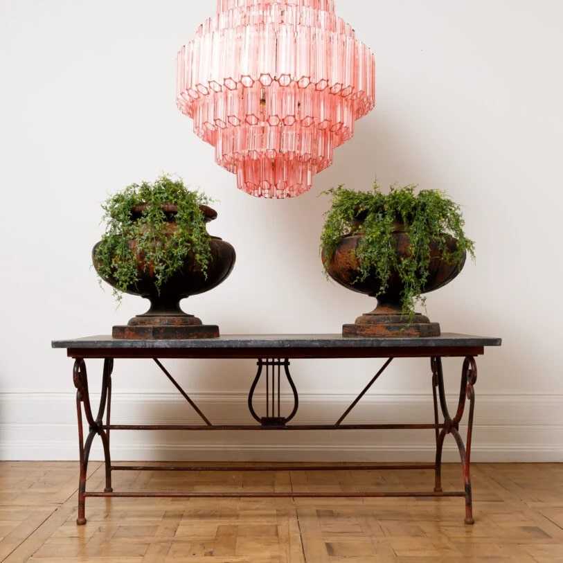 Pure White Lines Pink Grande Palermo Chandelier