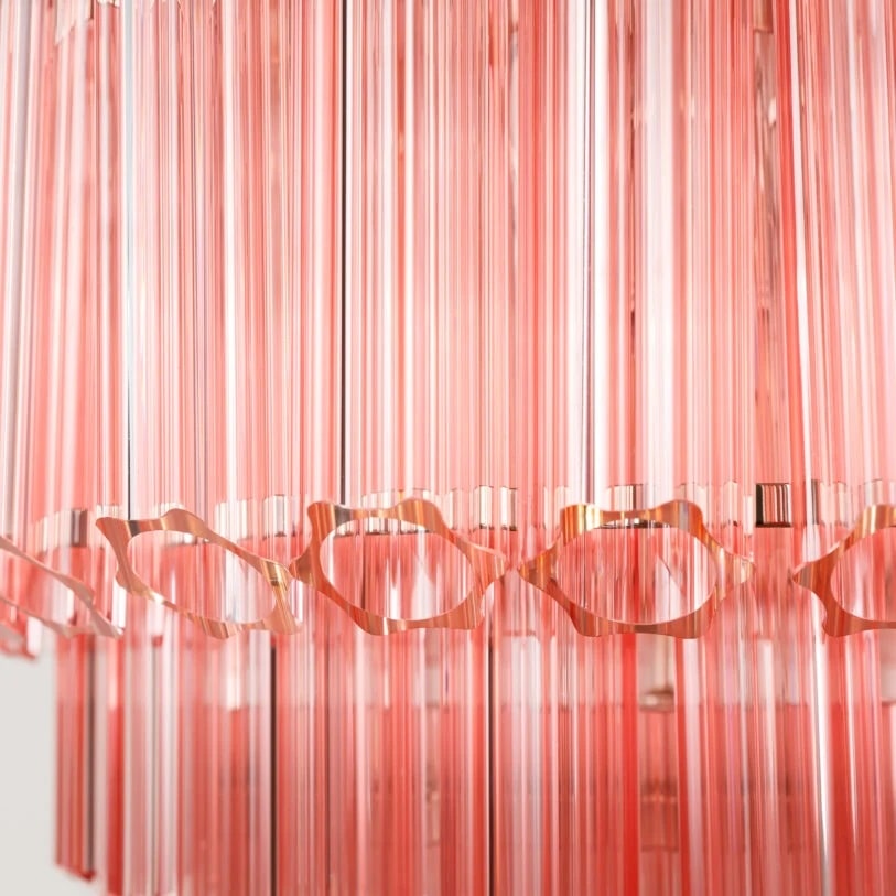 Pure White Lines Pink Palermo Chandelier
