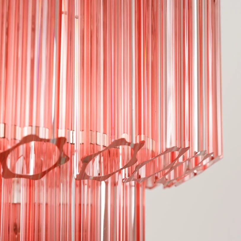 Pure White Lines Pink Palermo Chandelier