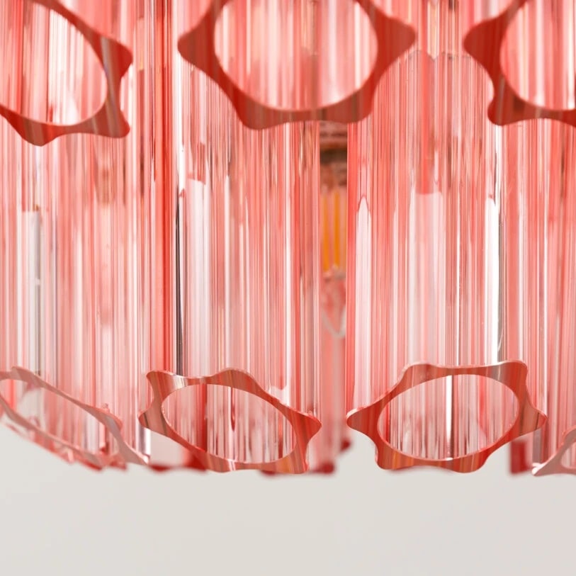 Pure White Lines Pink Palermo Chandelier