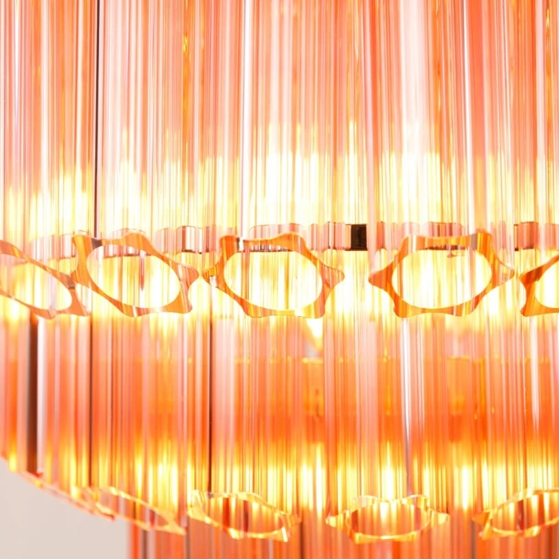 Pure White Lines Pink Palermo Chandelier