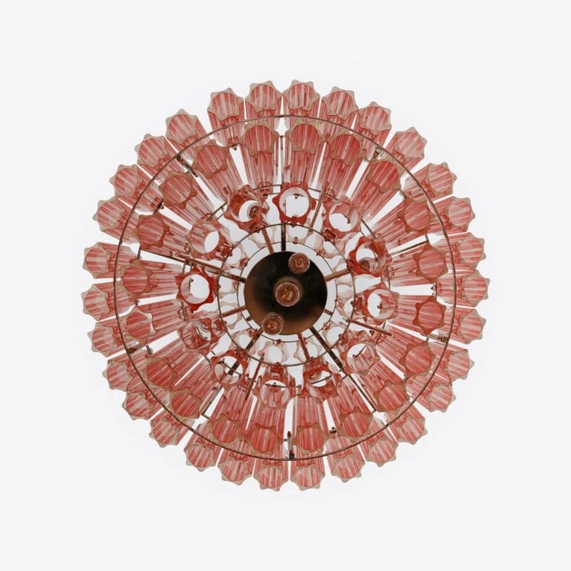 Pure White Lines Pink Palermo Chandelier